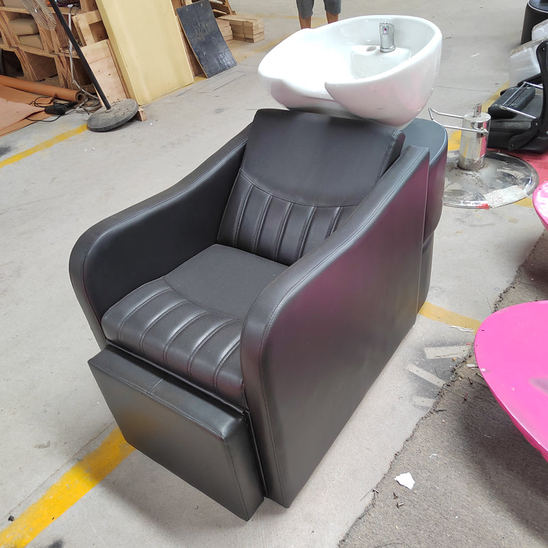 Cadiario Factory customized barber shop shampoo chair with leg adjustment matching magnetic head set