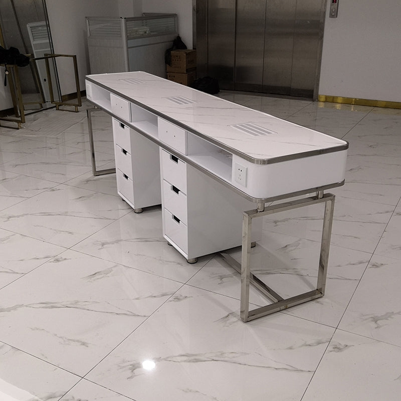 Cadiario Special table for beauty and hair salon shop, metal frame with electromechanical multifunctional storage table