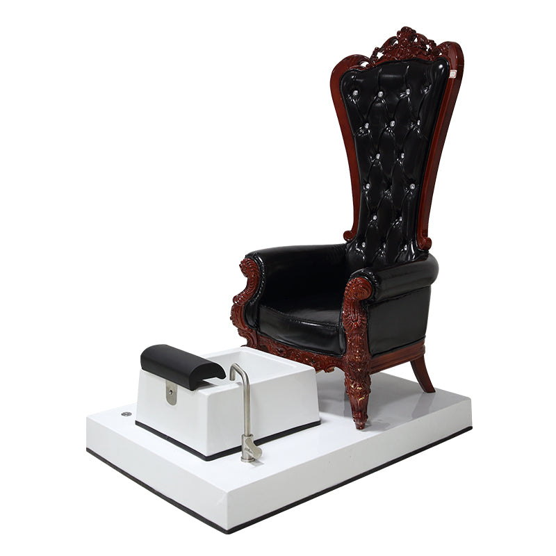 Cadiario Cadiario black high back pedicure chair royal design multicolor LED light with spray head