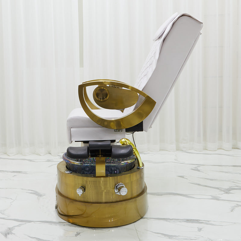 Cadiario Luxury metal gilded foot massage chair with golden base with rotatable arms and stretchable custom color