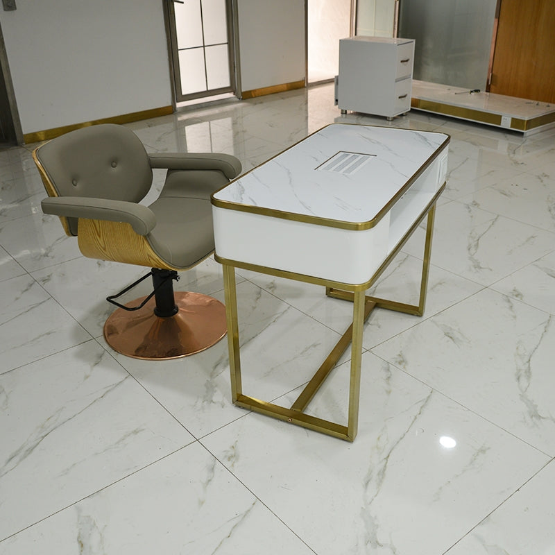 Cadiario Special table for beauty and hair salon shop, metal frame with electromechanical multifunctional storage table