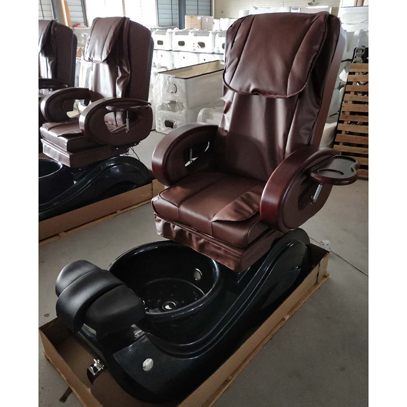Cadiario High-quality leather brown pedicure chair with massage function, high-quality water temperature and constant heat function