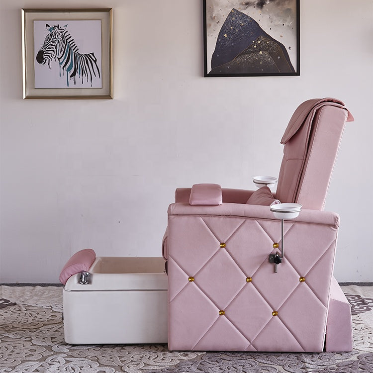 Cadiario Luxury Manicure Chair without Tube Eddy Current Foot Massage Chair Can Back Powerful Pump Pedicure Chair Nail Beauty Salon 0.95