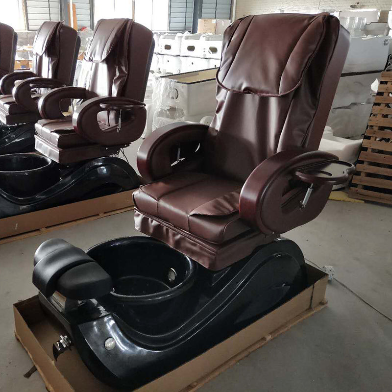 Cadiario High-quality leather brown pedicure chair with massage function, high-quality water temperature and constant heat function