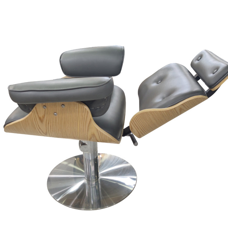 Cadiario Reversible Small Barber Chair Salons and Barber Shops. Reinforced Pump Suitable for Modern Can Bear 200KG Salon Furniture Brown