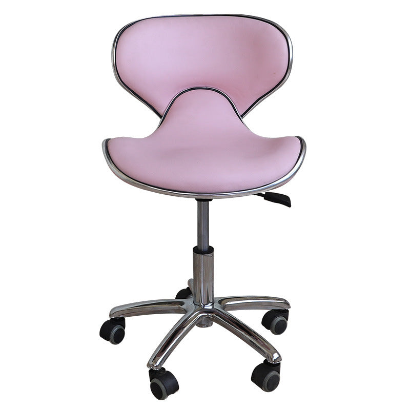 Beauty Salon Equipment Comfortable Pink Leather Salon Stool