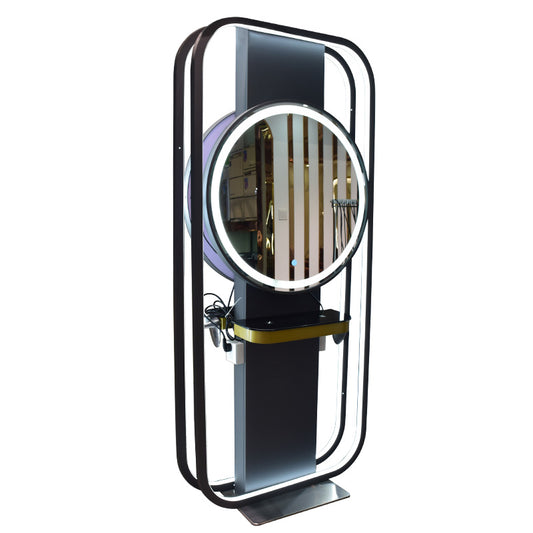 Hairdressing Salon Styling Stations Led Lighting Salon Mirror Station