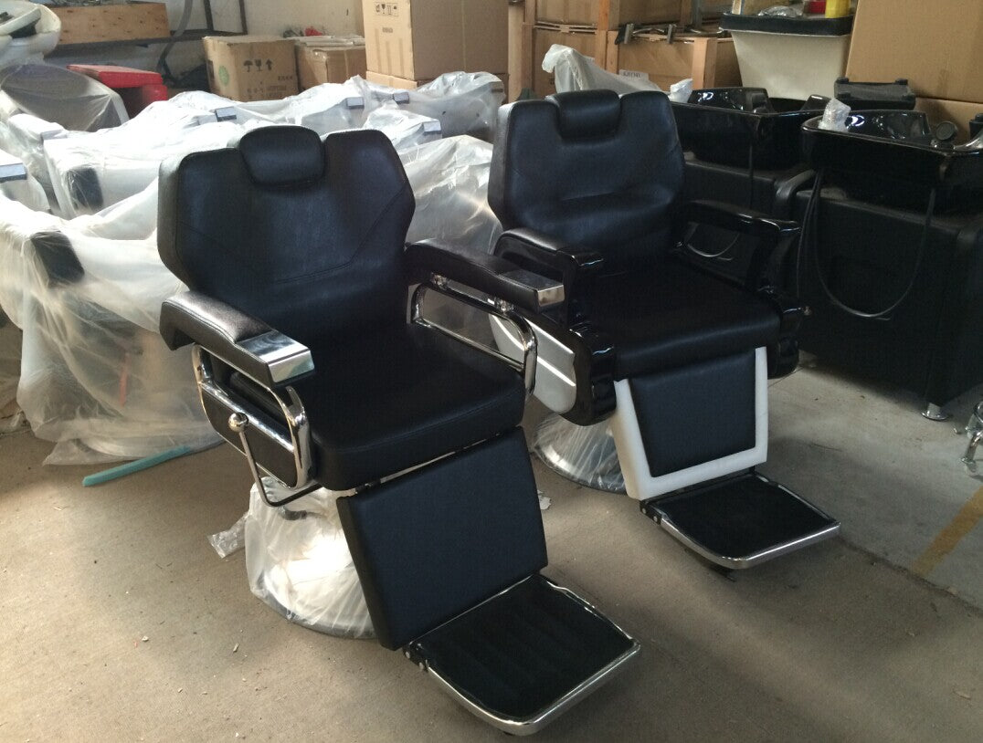 Reclining Hydraulic Barbeiro Black Men'S Salon Equipment Beauty Salon Barber Chairs