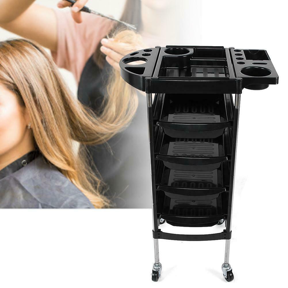 Wholesale hair Salon Furniture Lockable black Barber Trolley With Wheels salon trolley beauty salon car