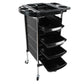 Wholesale hair Salon Furniture Lockable black Barber Trolley With Wheels salon trolley beauty salon car