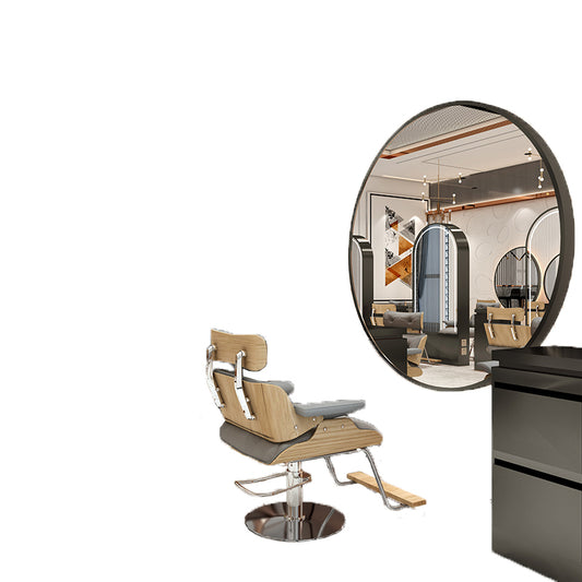 Luxury Light Mirror Cabinet Hair Beauty Salon Furniture Barber Station