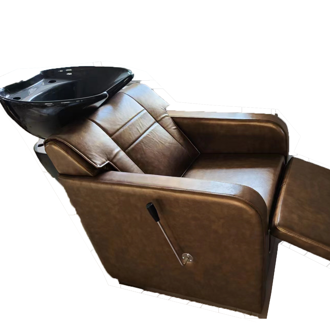 New High-end Beige Barber Shop Special Chair,With Hydraulic Pump,High-density Comfortable Sponge