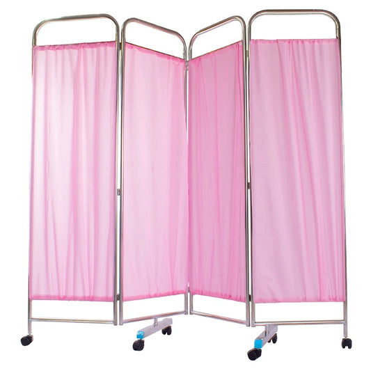 Hospital 4 folding screen stainless steel medical ward with Wheels for hospital use