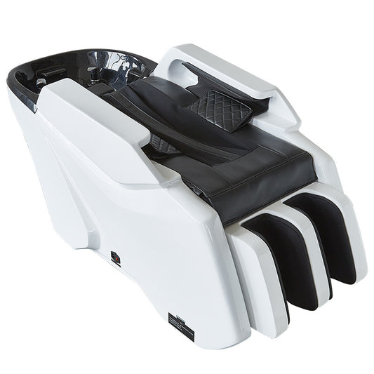 Modern Barber Shop Equipment White Black Fully Massage Shampoo Chair Hair Salon Furniture Hairdressing