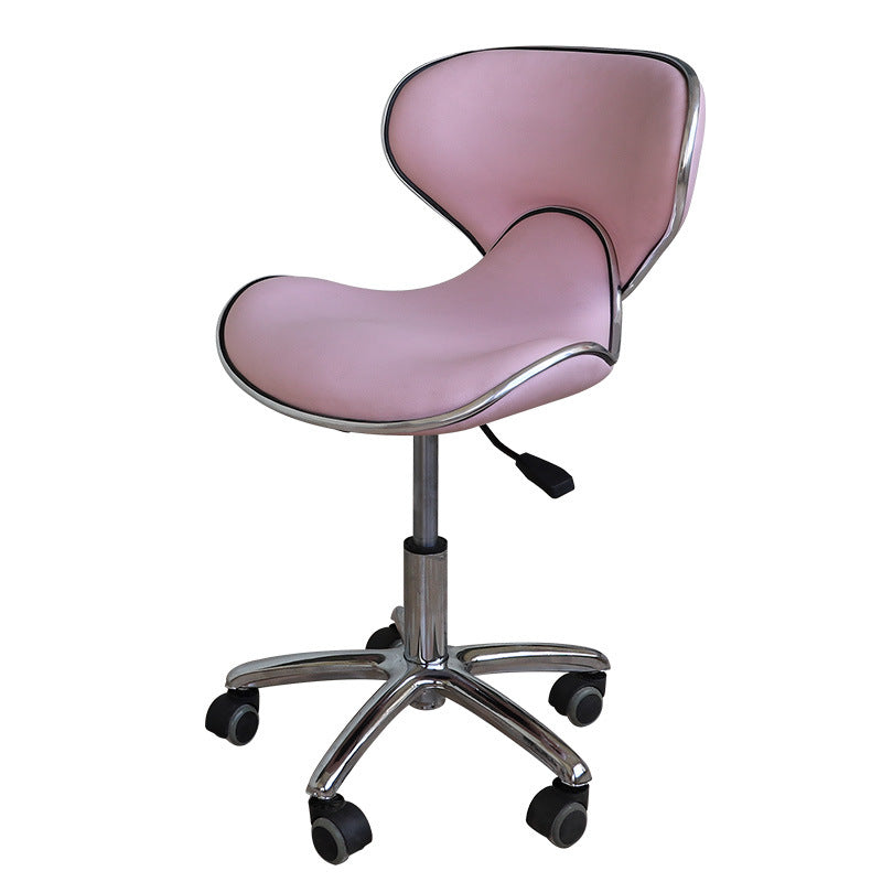 Beauty Salon Equipment Comfortable Pink Leather Salon Stool