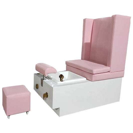 Nail Bar Equipment Pink Short Back Comfortable Pedicure Spa Chair