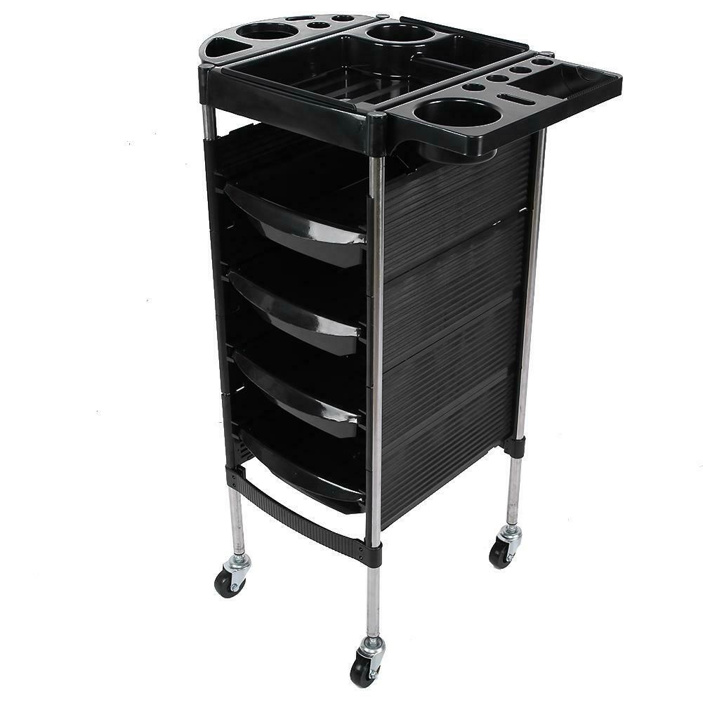 Wholesale hair Salon Furniture Lockable black Barber Trolley With Wheels salon trolley beauty salon car