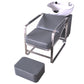 Simple Shampoo Chair White Ceramic Wash Basin Matching Faucet Shower