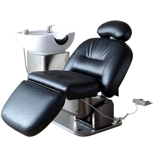 New Design Modern Barbershop Washing Bed Electric Massage Shampoo Chair With Full Body Massage