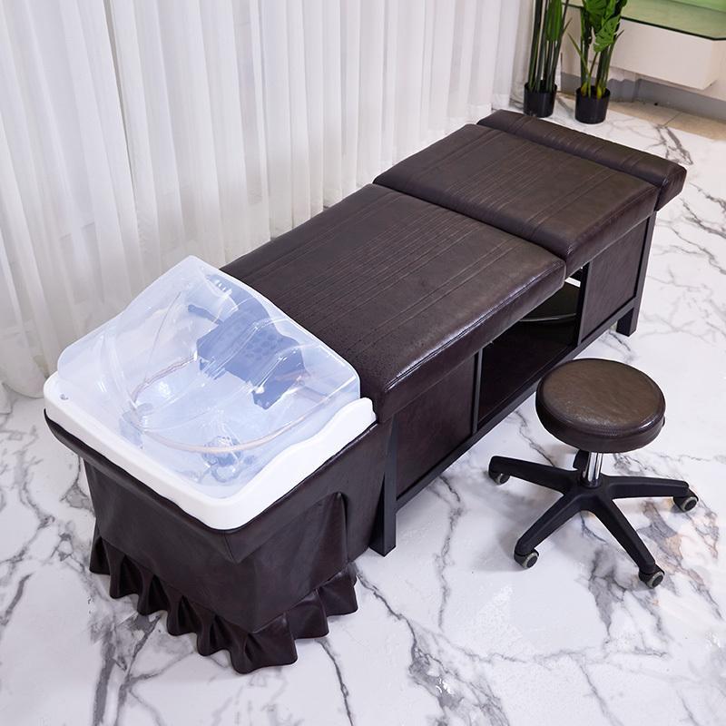 Luxury Hair Washing Salon Chair Brown Spa Shampoo Chair Saloon Equipment Set Furniture For Sale