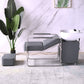 Simple Shampoo Chair White Ceramic Wash Basin Matching Faucet Shower