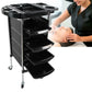 Wholesale hair Salon Furniture Lockable black Barber Trolley With Wheels salon trolley beauty salon car