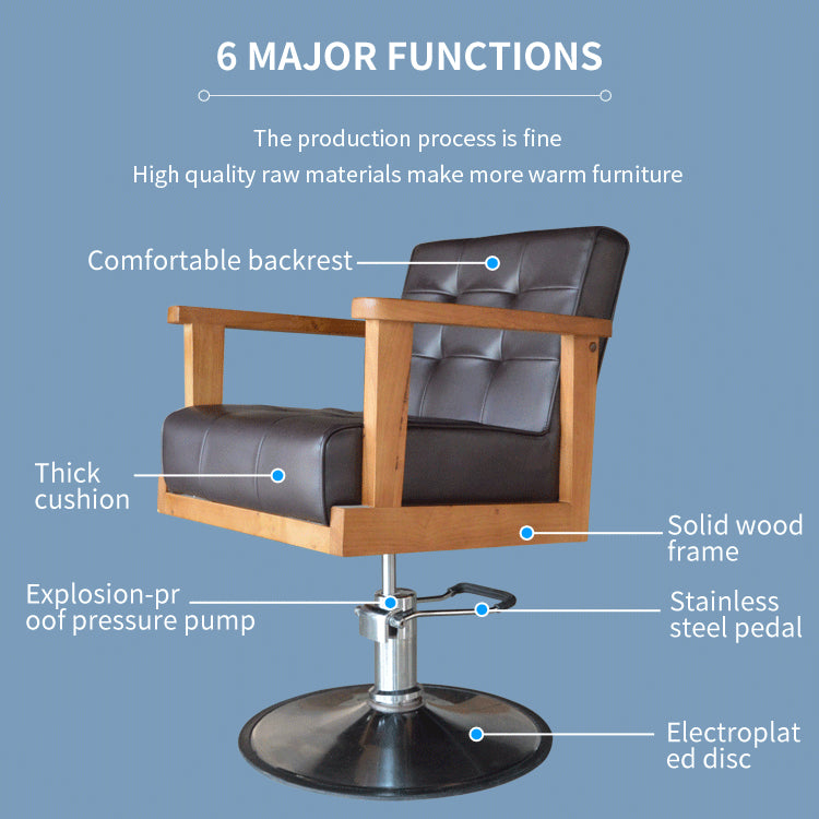 Cadiario Modern Barber Chair Hair Salon Hair Styling Chair Lightweight and Reversible Design CA-B0003