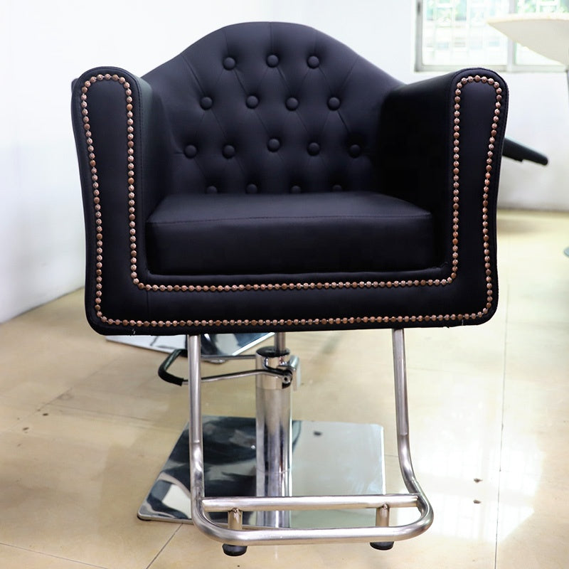 Cadiario Compact Fashion Salon Beauty Barber Style Retro Chair Black Classic Salon Furniture Commercial Furniture Contemporary