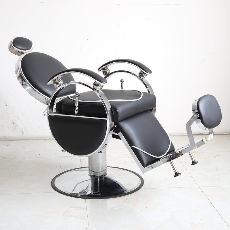 Cadiario Featured Retro Barber Chair American Style Classic Designed for Mens Salon Furniture Hydraulic Pump Metal Steel 3 Years Optional