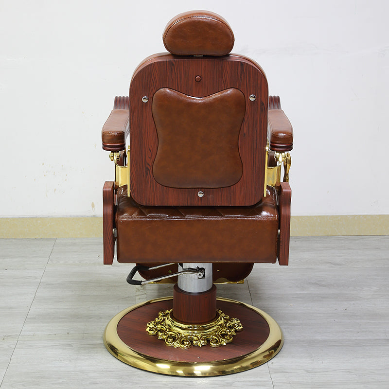 Cadiario Retro hair cutting chair oil head men's vintage barber shop hair salon chair hair salon special lifting reclining chair