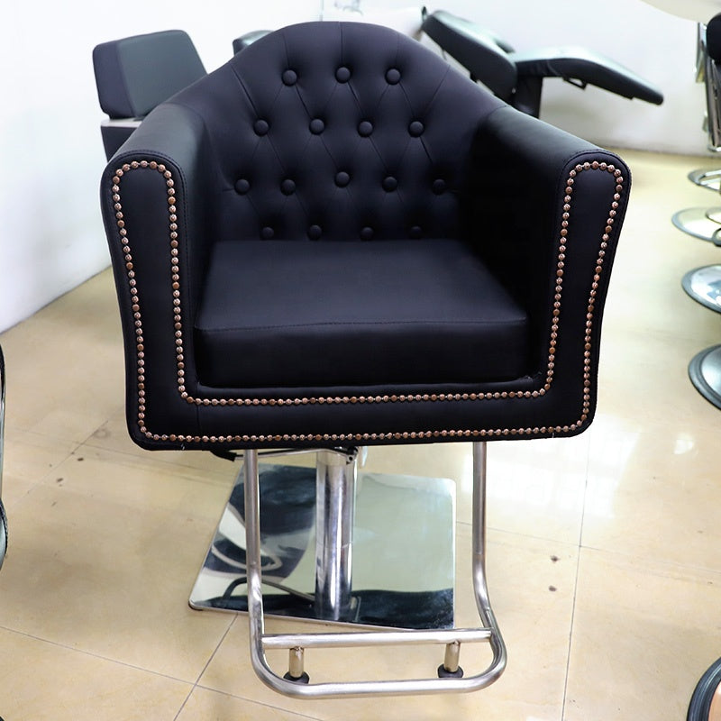 Cadiario Compact Fashion Salon Beauty Barber Style Retro Chair Black Classic Salon Furniture Commercial Furniture Contemporary