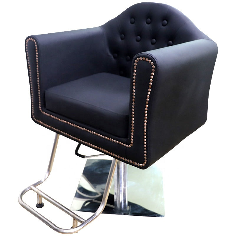 Cadiario Compact Fashion Salon Beauty Barber Style Retro Chair Black Classic Salon Furniture Commercial Furniture Contemporary