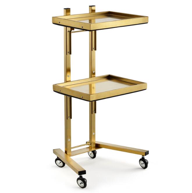 Cadiario Modern golden hair salon stainless steel beauty stool cart trolley for sale