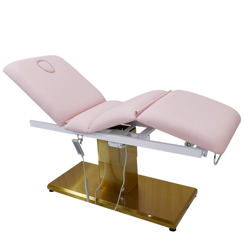 Cadiario pink three-motor beauty salon golden base electric massage bed face bed beauty spa for wholesaler