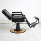 Cadiario High-end custom barber chair black leather with golden texture can be tilted to use large pump strong support