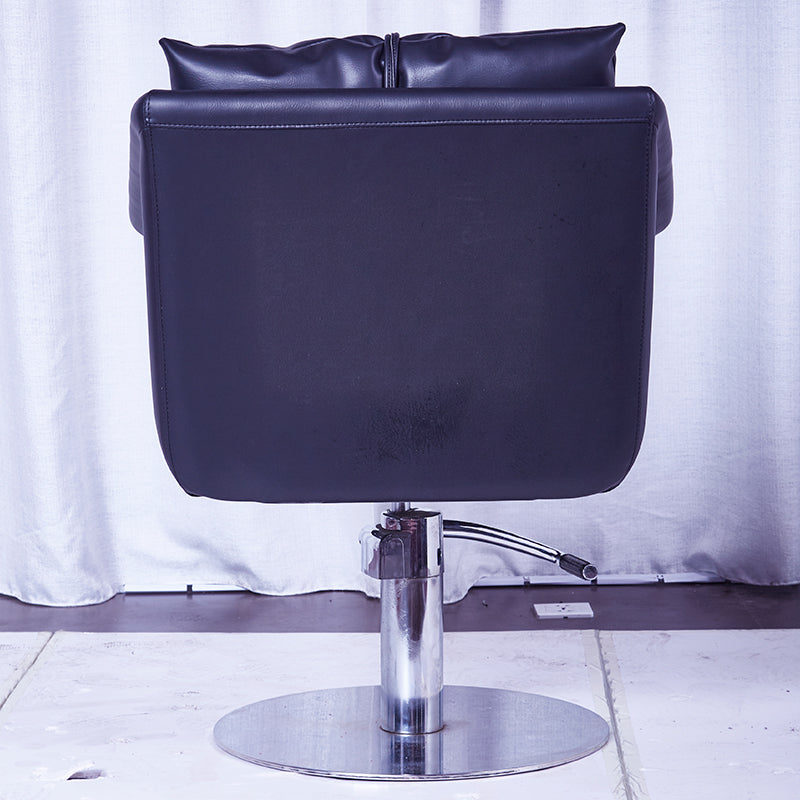 Cadiario Bright black small barber chair with medium hydraulic design, thickened backrest color can be customized