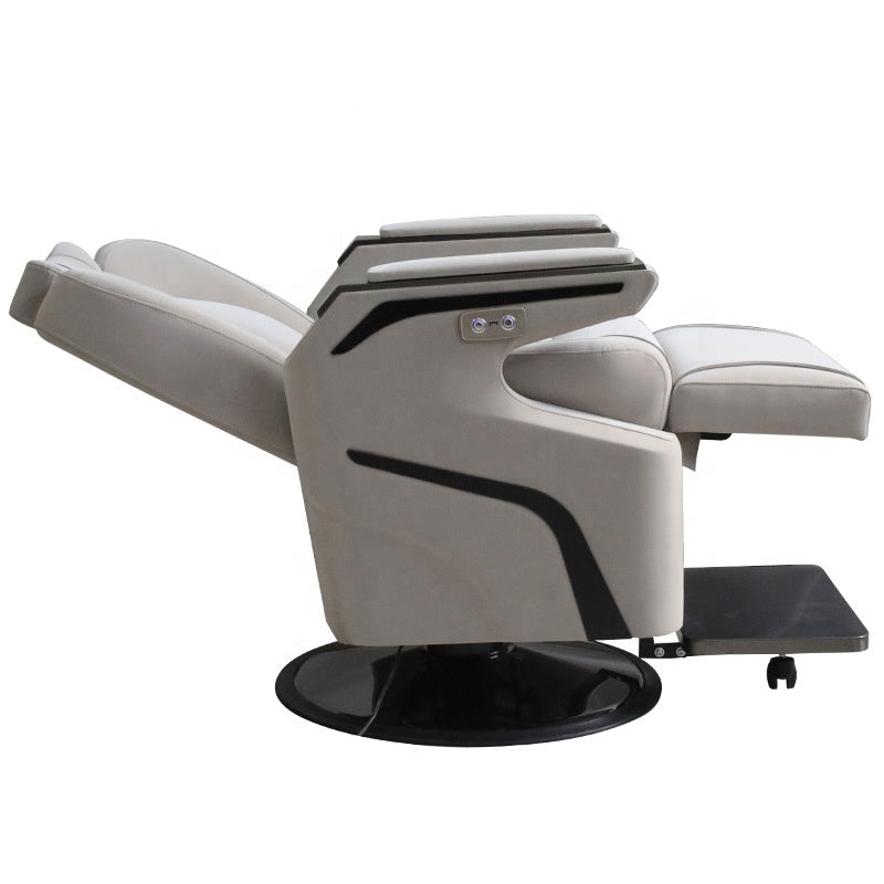 Cadiario Electric one-motor barber chair can automatically reverse the back electric pedal luxury leather