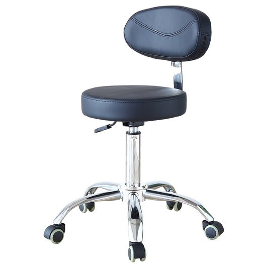 Cadiario Rolling Drafting Stool Chair with Backrest and Wheels,Black