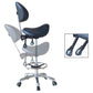 Saddle Stool Rolling Chair with Back Support Ergonomic Seat Hydraulic Adjustable with Footrest