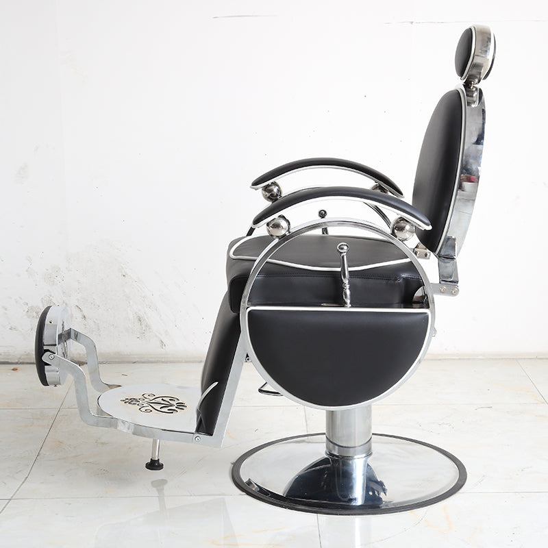 Cadiario Featured Retro Barber Chair American Style Classic Designed for Mens Salon Furniture Hydraulic Pump Metal Steel 3 Years Optional